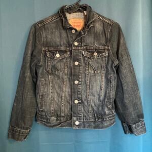 Authentic Levi’s Dark Blue Acid Washed Original Denim Trucker Jacket